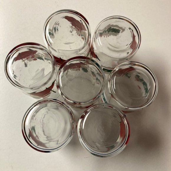 Vintage Anchor Hocking Christmas Glass Tumblers 12 oz. SANTA (1988)  7-Pc Set - Picture 3 of 11